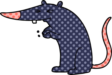 Bir insan tarafından çizilmiş sinsi bir fare.