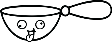 Bir insan tarafından çizilmiş bir kaşık çizimi.