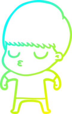 Bir çizgi film karakteri çizen soğuk gradyan bir çocuk bir insan tarafından çizilmiş.