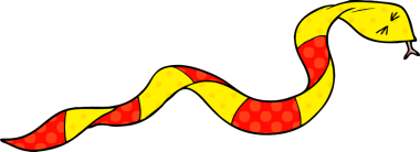 Bir insan tarafından çizilmiş çizgi film yılanı.