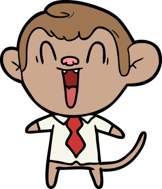 Bir insan tarafından çizilmiş gülen maymun çizgi filmi