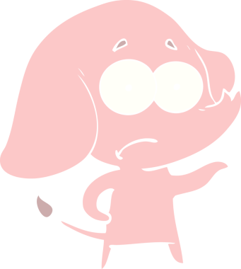 Düz renkli çizgi film. Bir insan tarafından çizilmiş belirsiz fil.