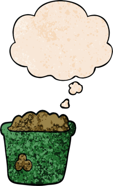 Bir insan tarafından çizilmiş grunge dokuma tarzında düşünce baloncuğu olan bir dünya karikatürü.