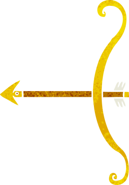 Bir insan tarafından çizilmiş bir ok ve yay.