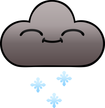 Bir insan tarafından çizilen mutlu kar bulutunun gölgeli çizgi filmi.