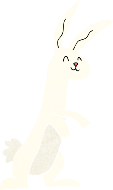 Bir insan tarafından çizilmiş çizgi film tavşanı