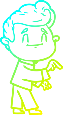 Mutlu bir çizgi film karakterinin insan tarafından çizilmiş soğuk çizgi çizgisi.