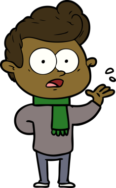 Bir insan tarafından çizilmiş çizgi film bakışlı adam.