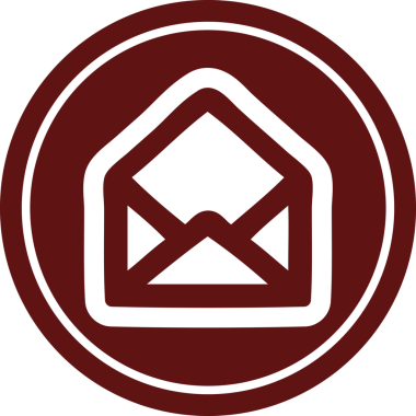 bir insan tarafından çizilmiş zarf harfi dairesel simgesi