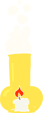 Eski cam lamba ve bir insan tarafından çizilmiş mum rengi çizimi