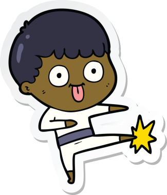 Bir insan tarafından çizilmiş karikatür adamın çıkartması.