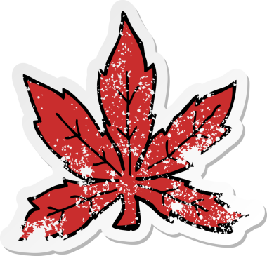 Bir insan tarafından çizilmiş karikatür marihuana yaprağı.