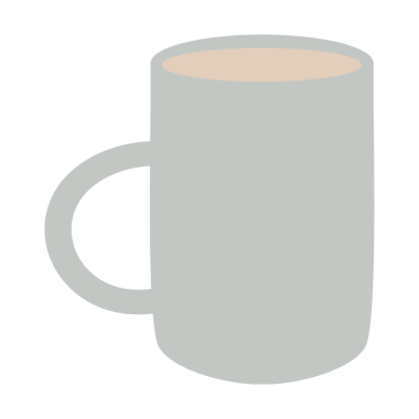 Bir insan tarafından çizilmiş kahve kupası.