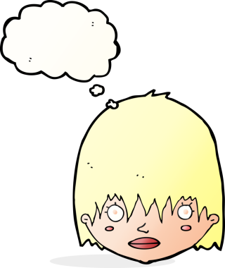 Bir insan tarafından çizilmiş düşünce baloncuğu olan bir karikatür.