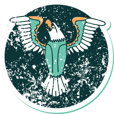 Bir insan tarafından çizilmiş Amerikan kartalının sembolik dövmeli görüntüsü.