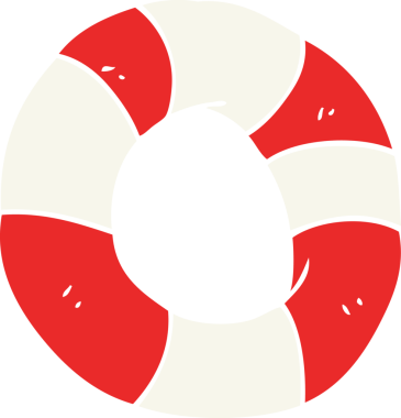 Bir insan tarafından çizilen yasam halkasının düz renk çizimi