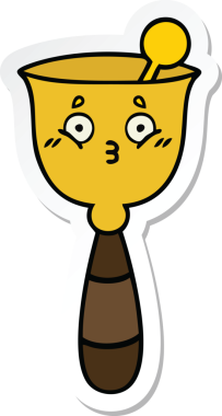 Bir insan tarafından çizilmiş şirin bir okul çanının çıkartması.