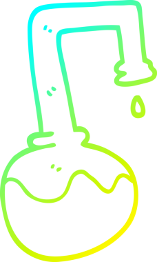 Bir insan tarafından çizilen köpüren kimyasalların soğuk gradyan çizimi.