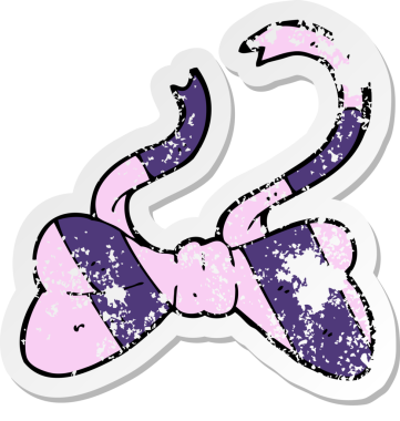 Bir insan tarafından çizilmiş karikatür papyonunun gerilmiş yapıştırması.