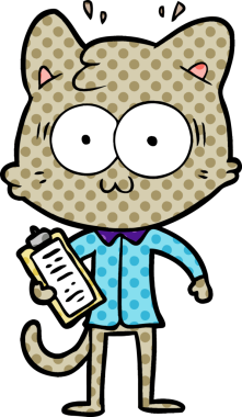 Çizgi film bir insan tarafından çizilmiş ofis işçisi kedi şaşırttı