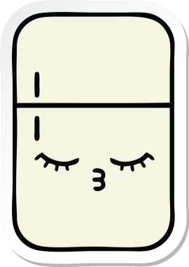 Bir insan tarafından çizilmiş şirin bir buzdolabı etiketi.