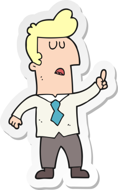 Bir insan tarafından çizilmiş karikatür işadamının çıkartması.