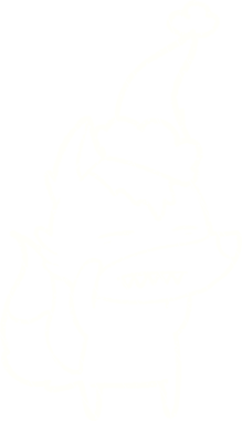 Bir insan tarafından çizilen Noel Köpeği Tebeşiri