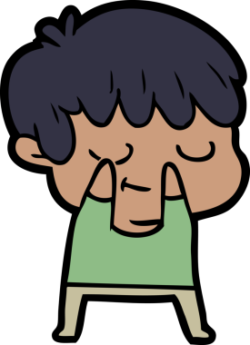 Bir insan tarafından çizilmiş mutlu çizgi film çocuğu.