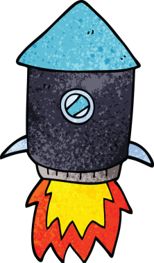 bir insan tarafından çizilmiş karalama uzay roketi