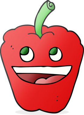 Bir insan tarafından çizilmiş karikatür biberi.