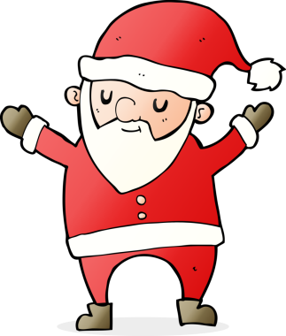 Bir insan tarafından çizilmiş dans eden noel baba.