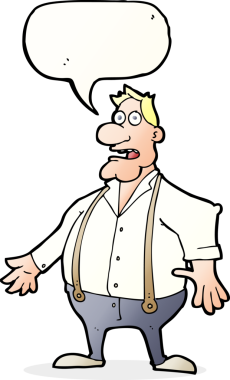 Bir insan tarafından çizilen konuşma baloncuğuyla adamı şok eden çizgi film.