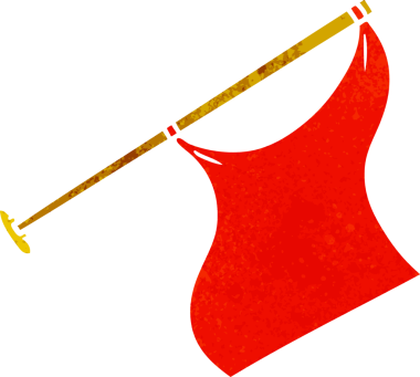 Bir insan tarafından direğe çizilmiş beyaz bir kanadın retro karalamaları.