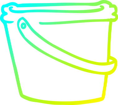 Bir insan tarafından çizilmiş karikatür kovası çizimi.