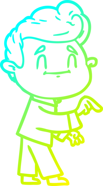 Mutlu bir çizgi film karakterinin insan tarafından çizilmiş soğuk çizgi çizgisi.