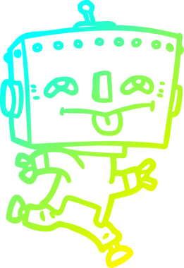 Bir insan tarafından çizilmiş soğuk gradyan robot çizimi