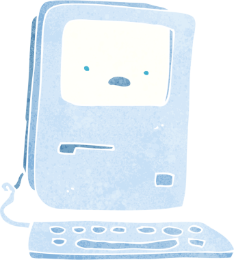 bir insan tarafından çizilmiş eski bir bilgisayar