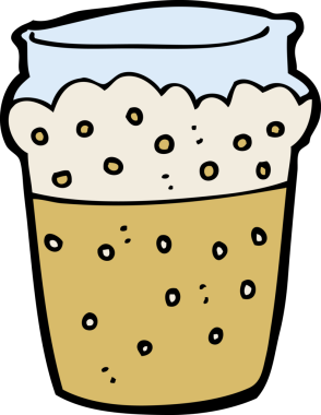 Bir insan tarafından çizilmiş bir bardak bira.