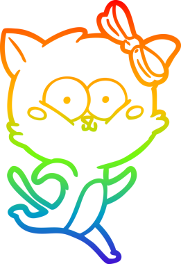 gökkuşağı gradyanı çizimi bir insan tarafından çizilmiş çizgi film kedisi