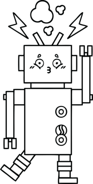 Bir insan tarafından çizilmiş robot çizimi
