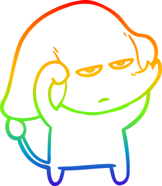 gökkuşağı gradyan çizimi bir insan tarafından çizilmiş bir karikatür fili