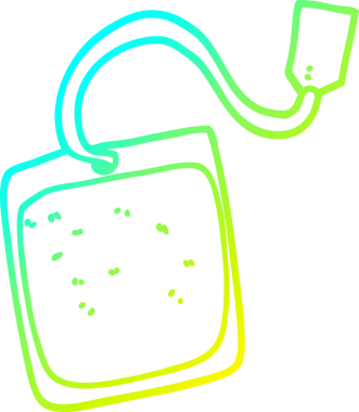 Bir insan tarafından çizilmiş bir çay poşetinin soğuk gradyan çizgisi