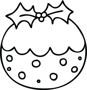 Bir insan tarafından çizilmiş tuhaf bir çizgi film Noel pudingi