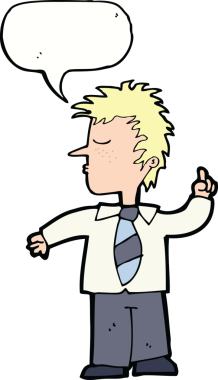 Çizgi filmci, bir insan tarafından çizilen konuşma baloncuğuyla...