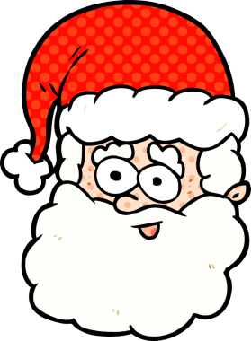 Bir insan tarafından çizilmiş Noel Baba çizgi filmi.