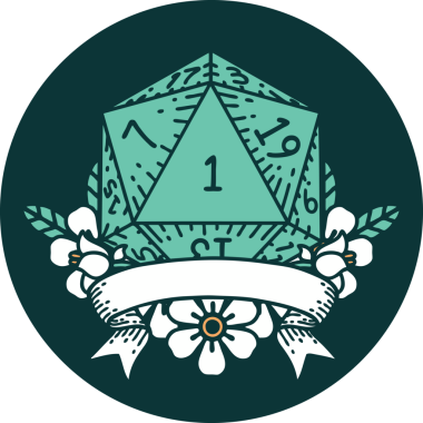 Bir insan tarafından çizilen bir d20 zar atma ikonu