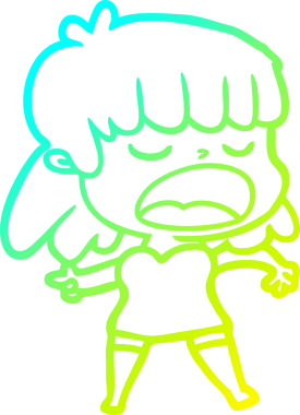 Bir insan tarafından yüksek sesle çizilmiş bir karikatür kadın çizimi.