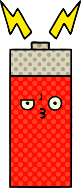 Bir insan tarafından çizilmiş bir bataryanın çizgi roman tarzı