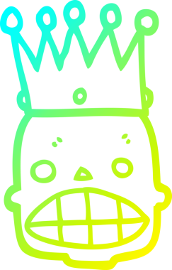 Soğuk gradyan çizgi çizimi, bir insan tarafından çizilmiş, ürkütücü kafatası suratlı bir çizgi film.