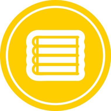 Bir insan tarafından çizilmiş bir yığın kitap dairesel simgesi